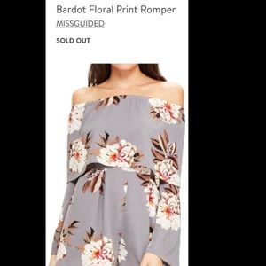 Bardot floral off the shoulder romper